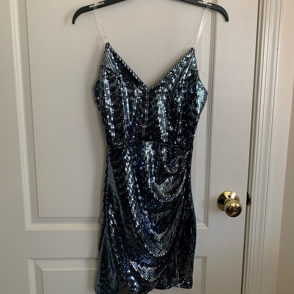Blue/Silver Metallic Dress